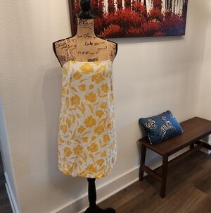 Old Navy White Mini Dress with Yellow Floral Print